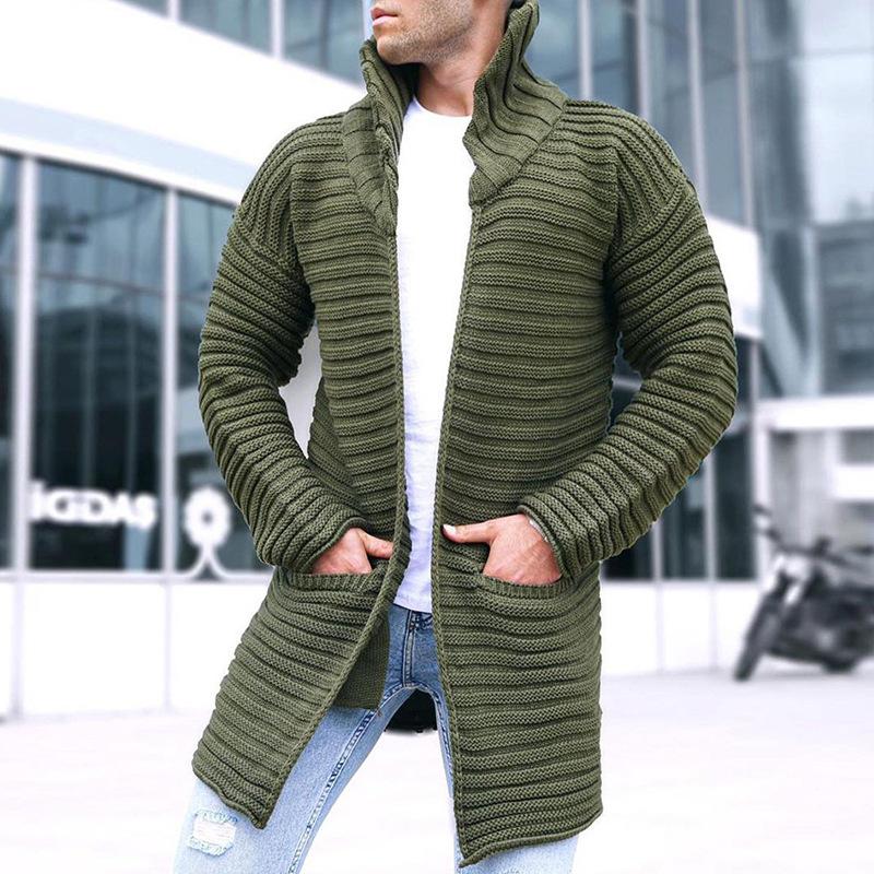 Solric | Heren mid-lengte gebreid vest – opstaande kraag, casual laagjes-trui