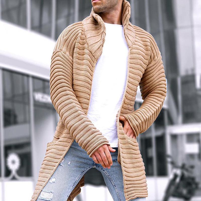 Solric | Heren mid-lengte gebreid vest – opstaande kraag, casual laagjes-trui