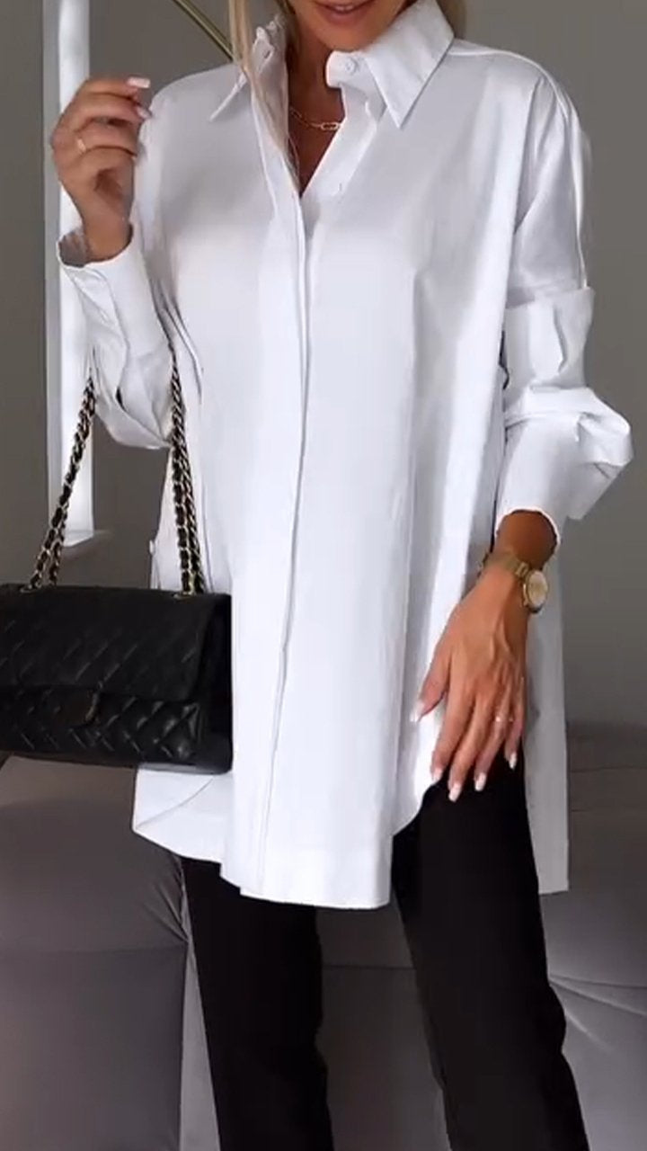 Sarielle | Dames overhemd met revers en knoopsluiting – Elegante blouse