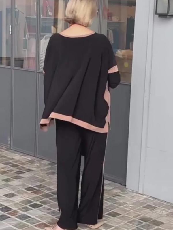 Vanna | Zomerse V-hals patchwork tweedelige set