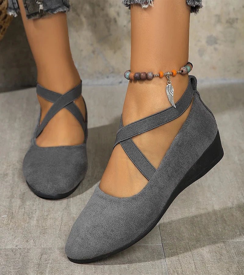 Enae | Ballerines compensées fermées pour femme – Chaussures à enfiler compensées confortables