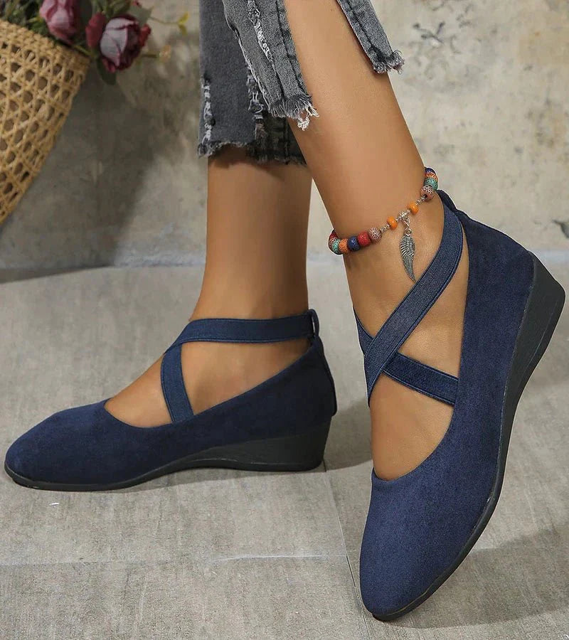 Enae | Ballerines compensées fermées pour femme – Chaussures à enfiler compensées confortables
