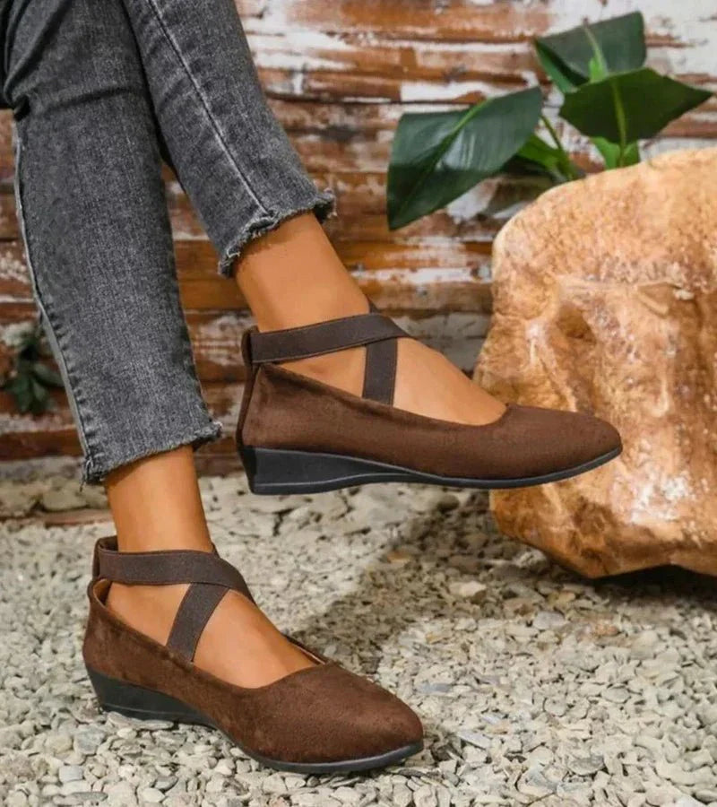 Enae | Ballerines compensées fermées pour femme – Chaussures à enfiler compensées confortables