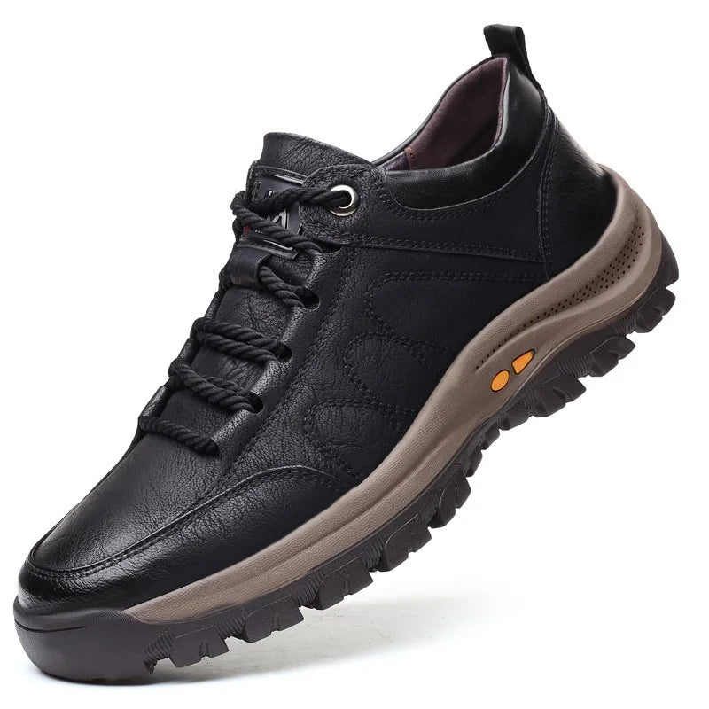 Strovix | Handgestikte leren casual schoenen voor heren – schokbestendig, ergonomisch, outdoor- en werkschoenen