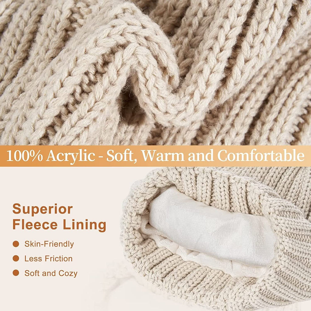 SnugSet | Winterbreiset voor dames – muts, lange sjaal en touchscreenhandschoenen