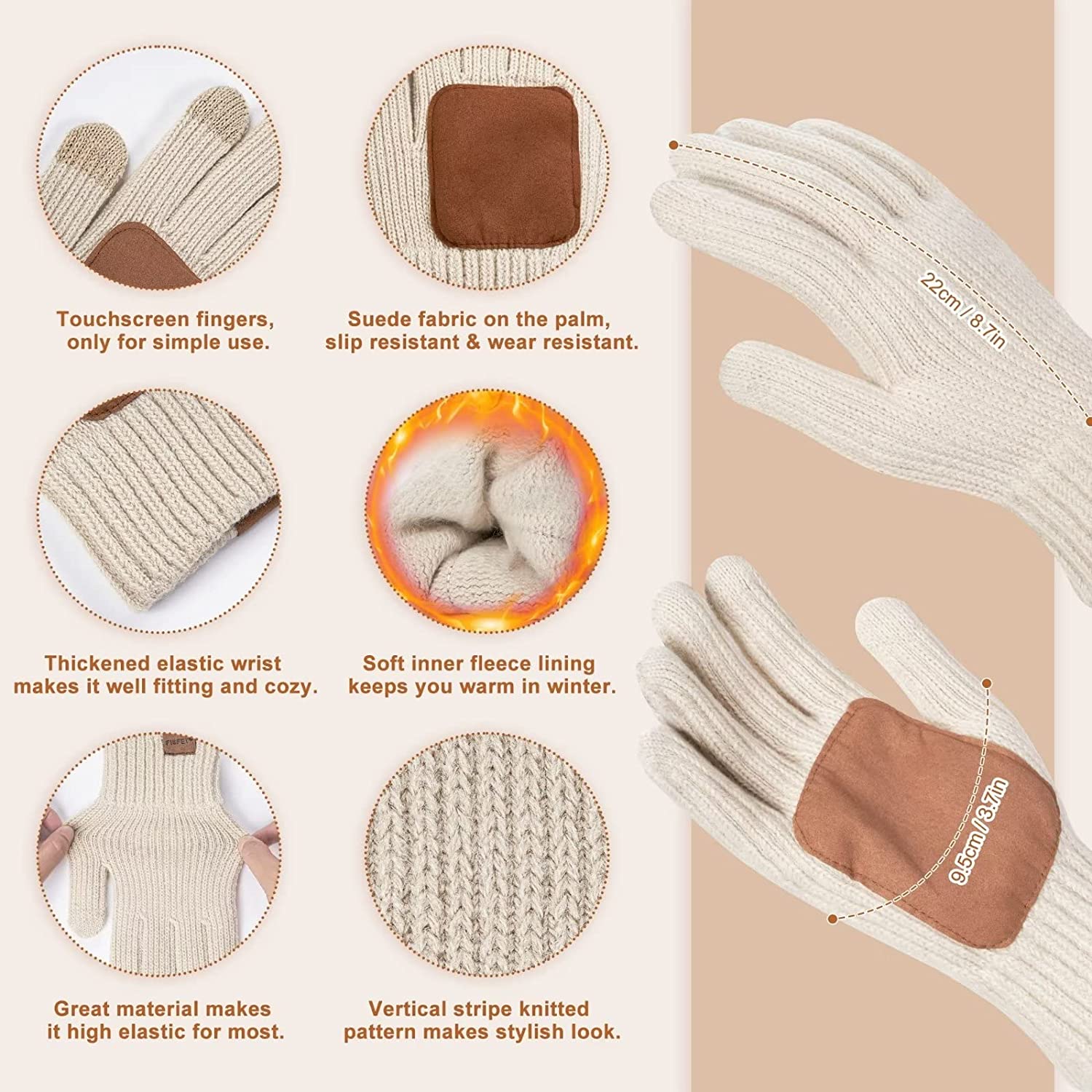 SnugSet | Winterbreiset voor dames – muts, lange sjaal en touchscreenhandschoenen