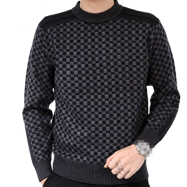 Gerard | Geruite fleece trui voor heren, warme pullover voor herfst en winter, gezellig geruit ontwerp