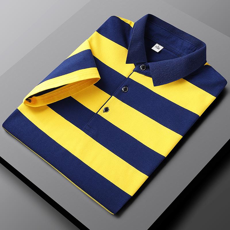 Aelthor | Casual gestreept poloshirt voor heren – korte mouwen, comfortabele katoenen modetop