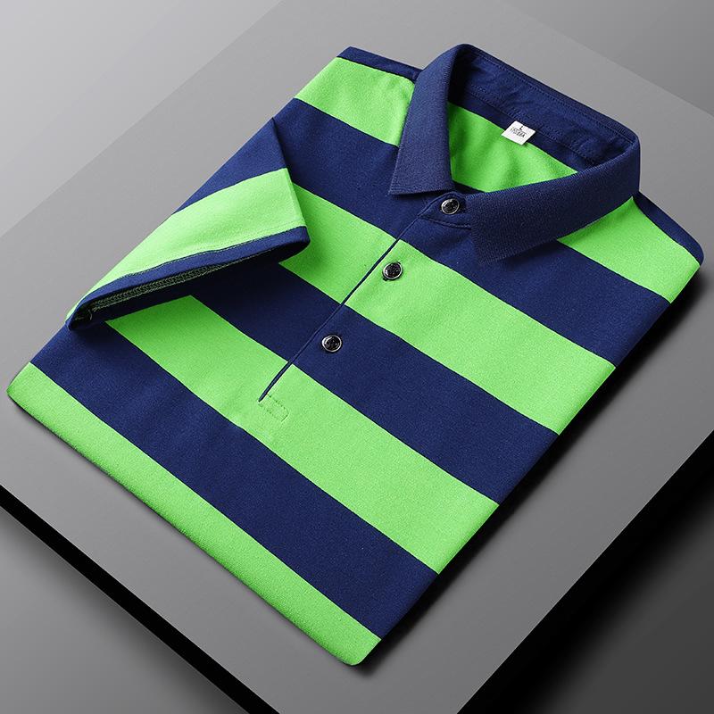 Aelthor | Casual gestreept poloshirt voor heren – korte mouwen, comfortabele katoenen modetop