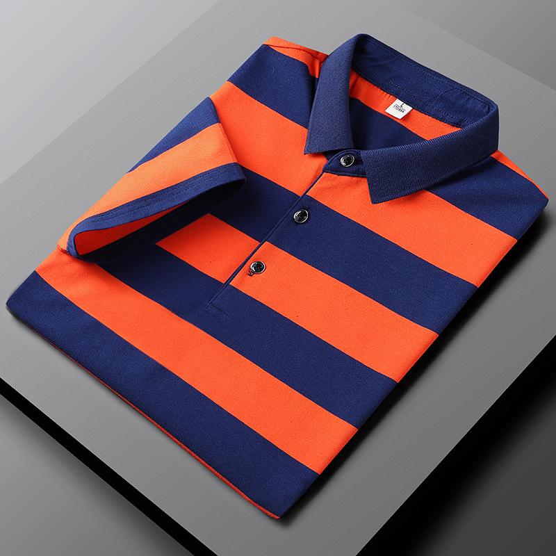 Aelthor | Casual gestreept poloshirt voor heren – korte mouwen, comfortabele katoenen modetop