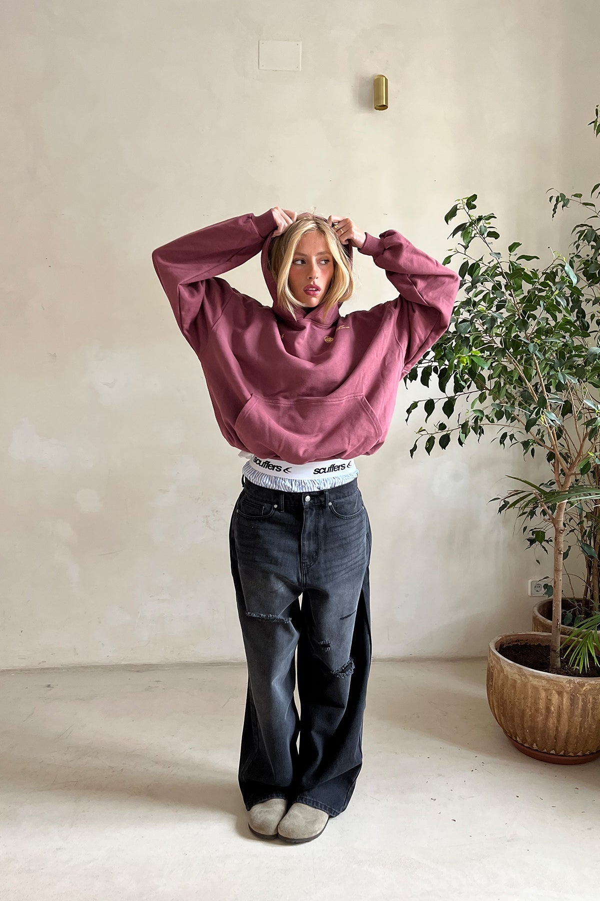 Arwenna | Hoodie met letterprint voor dames – Casual sweatshirt met relaxte pasvorm, comfortabele luxe trui