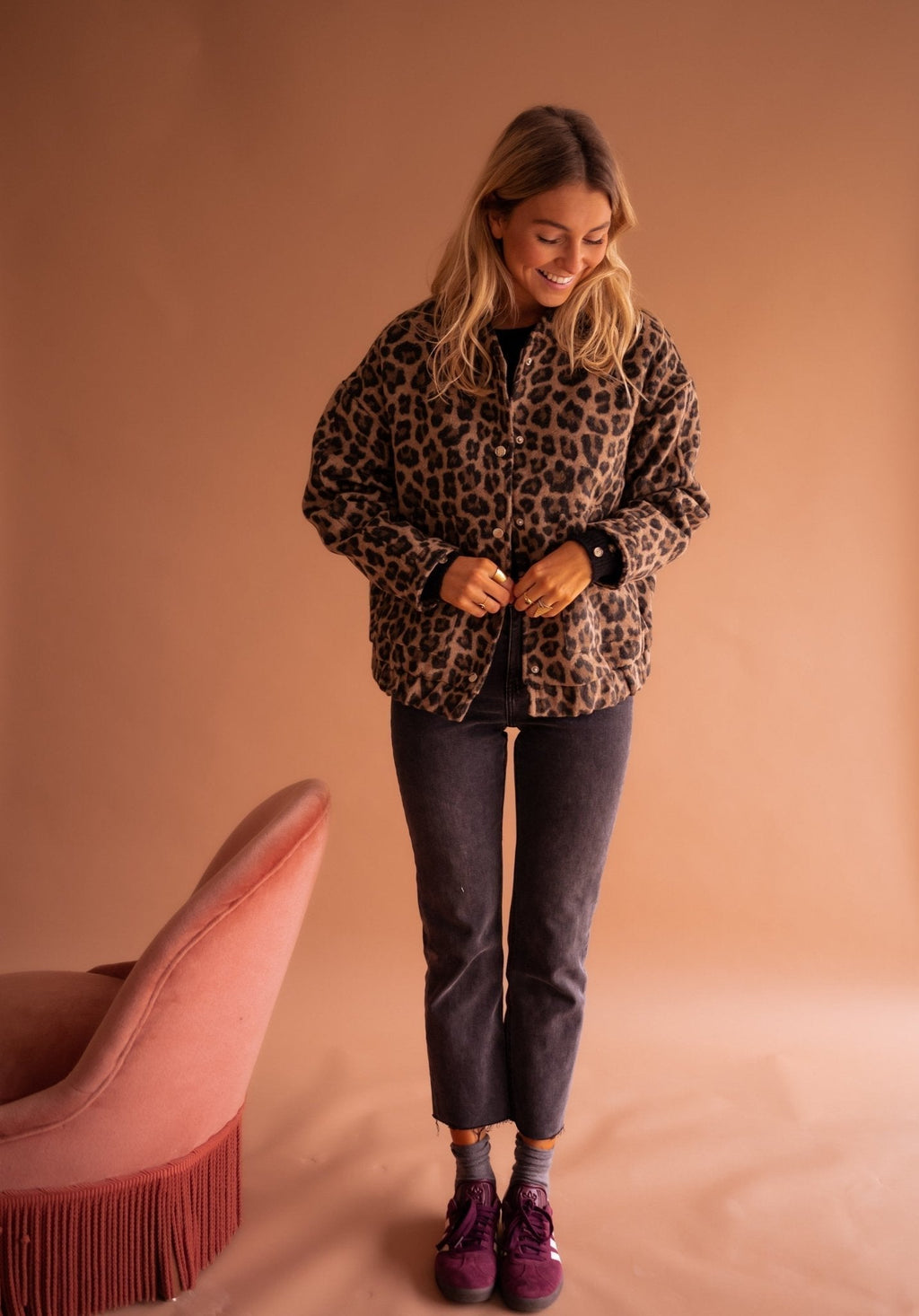 Enestra | Zacht jasje met luipaardprint voor dames – Lichtgewicht jas met patroon, casual en trendy