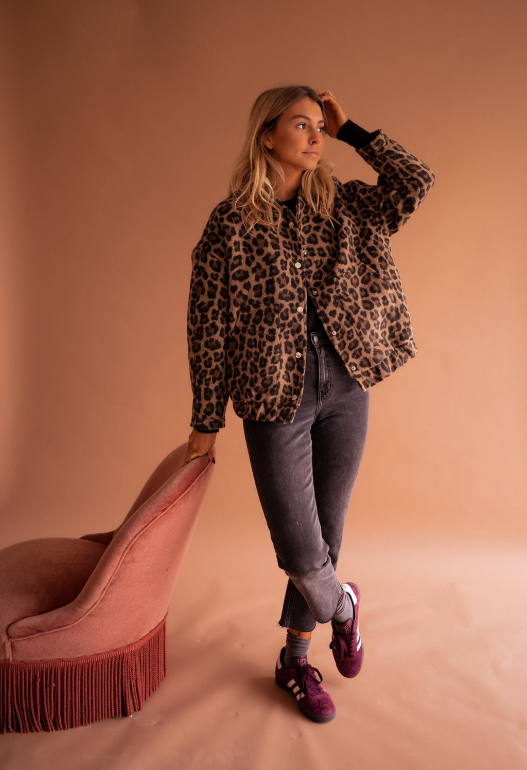 Enestra | Zacht jasje met luipaardprint voor dames – Lichtgewicht jas met patroon, casual en trendy
