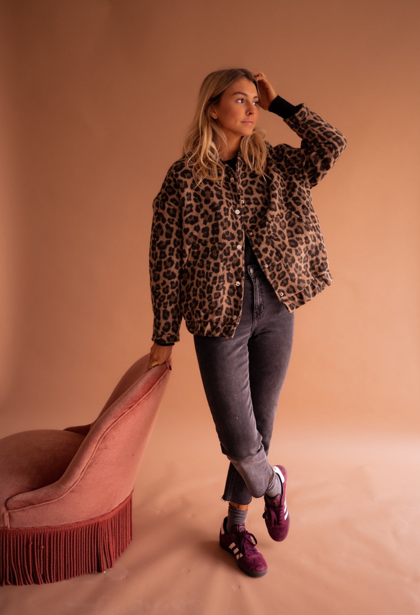 Enestra | Zacht jasje met luipaardprint voor dames – Lichtgewicht jas met patroon, casual en trendy