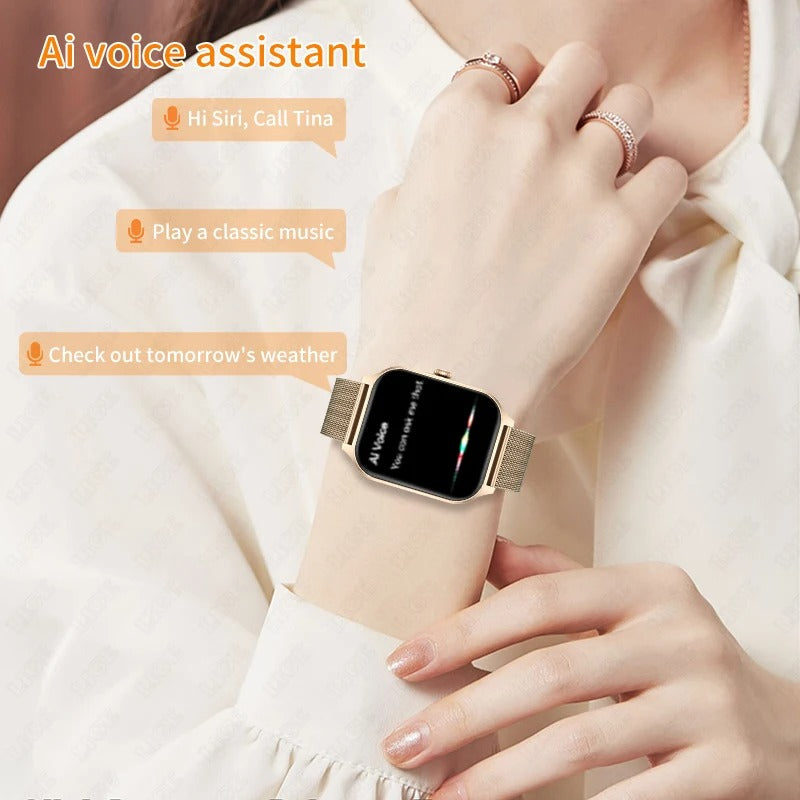 LuxeTime | Elegant Smartwatch voor vrouwen - Fitnesstracker, hartslagmonitor, stijlvol ontwerp