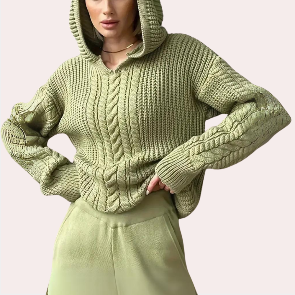 Fiorenza | Sweat à capuche en maille pour femme - Un pull doux, polyvalent et confortable pour toutes les saisons