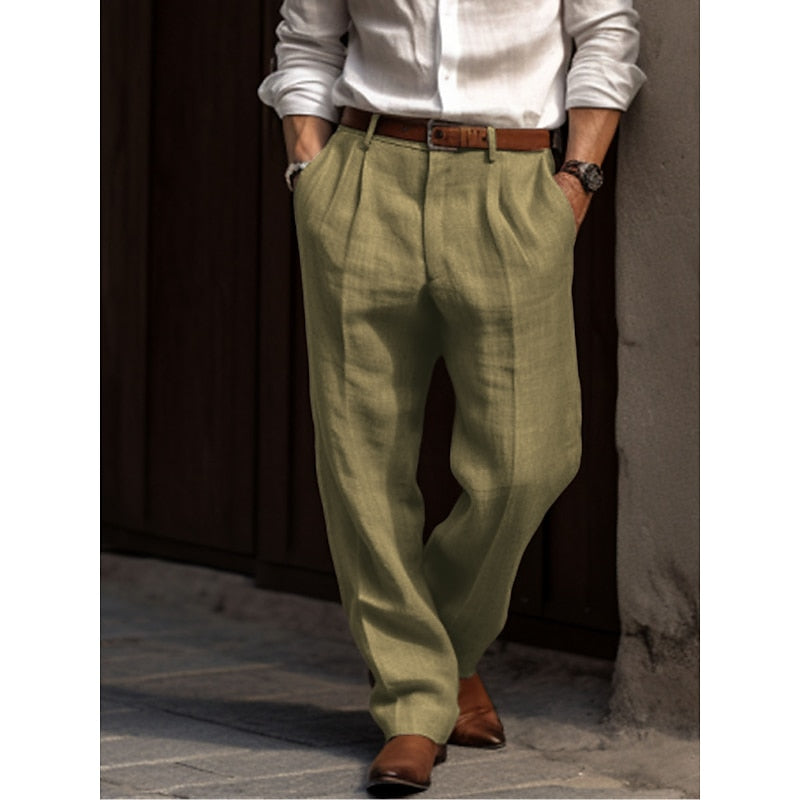 Alarion | Pantalon en lin pour homme – Coupe décontractée, confortable, léger et respirant