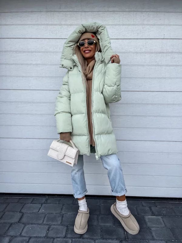 Ivella | Oversized gewatteerde pufferjas voor dames met hoge kraag – Warme winterjas