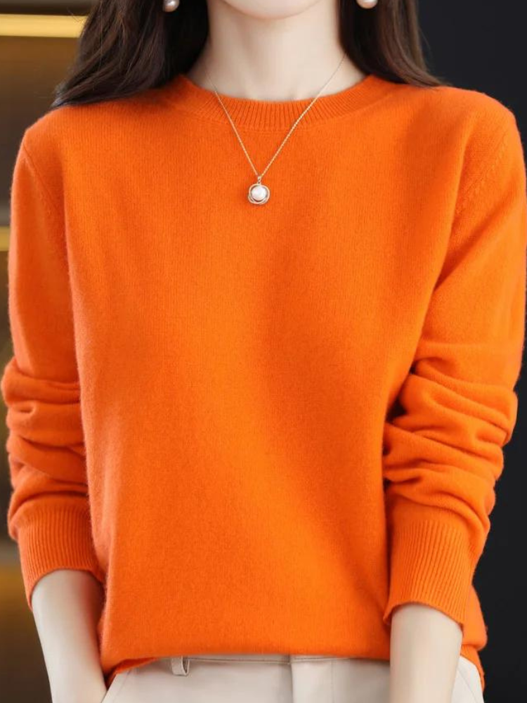 Sanne | Elegante merinowollen trui, zacht en ademend, lichtgewicht gebreide pullover