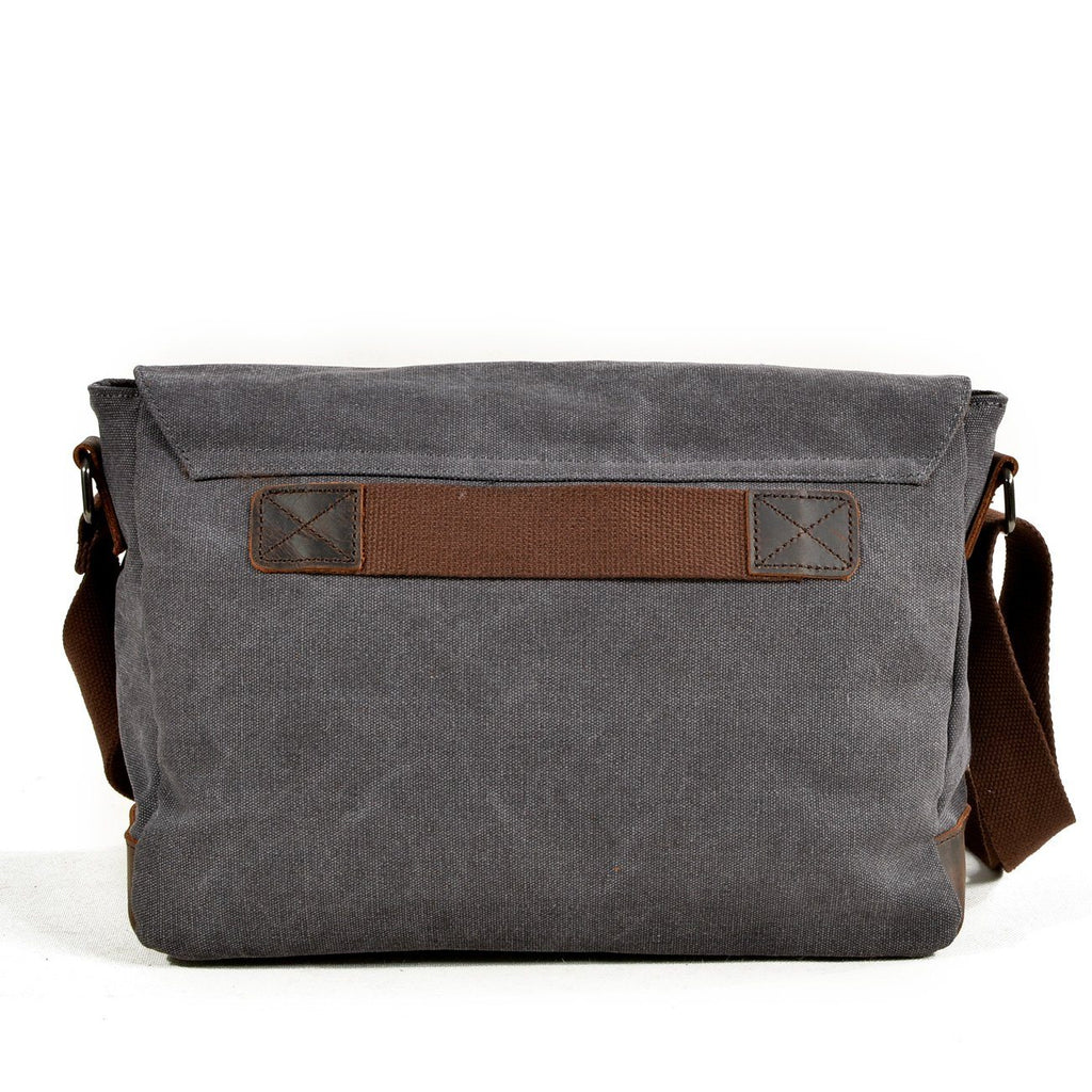UrbanGear | Vintage Canvas Leren Heren Schoudertas - Grote Capaciteit