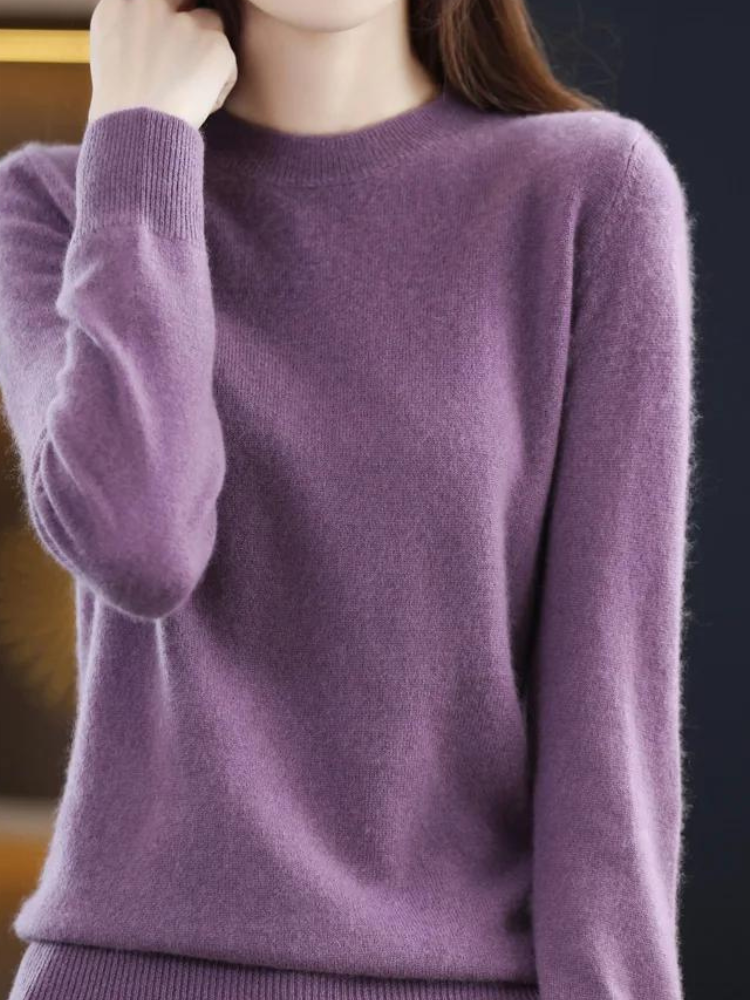 Sanne | Elegante merinowollen trui, zacht en ademend, lichtgewicht gebreide pullover
