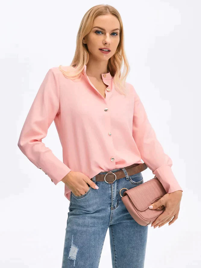 Hildegard | Elegante blouse met knopen en lange mouwen