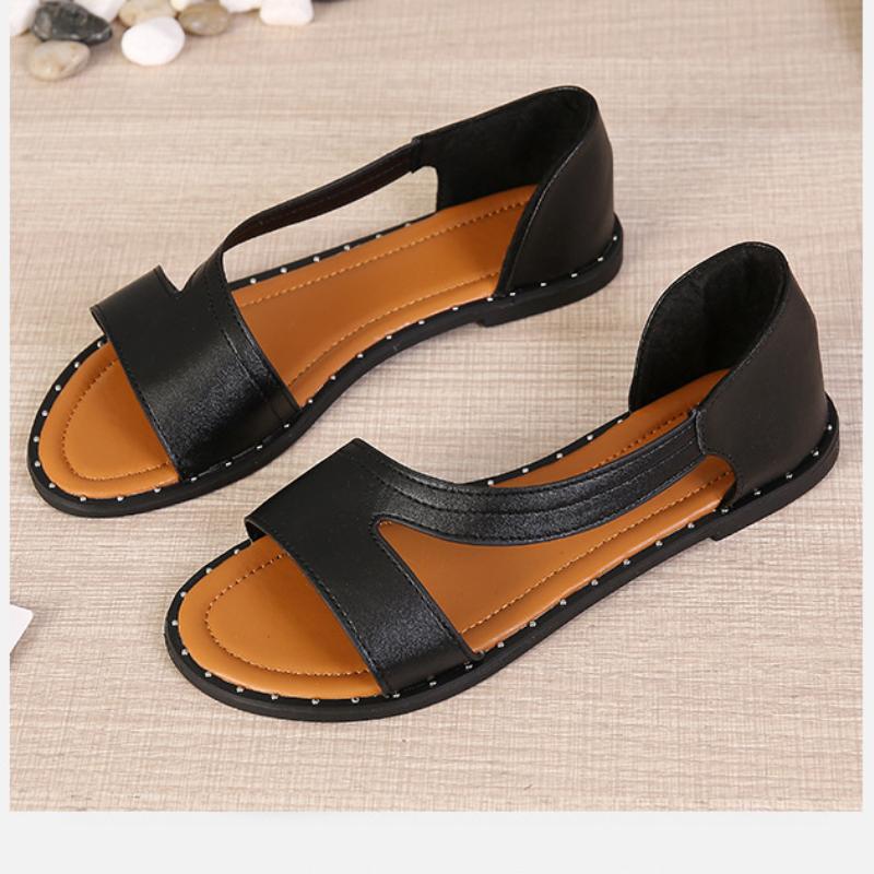 Relyra | Damessandalen met studs – Chique platte zomerschoenen
