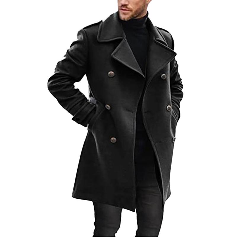 Rhyzen | Halflange double-breasted overjas – Stijlvolle casual reversjas