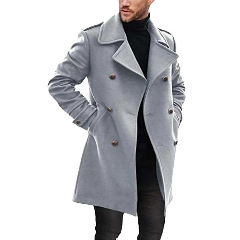 Rhyzen | Halflange double-breasted overjas – Stijlvolle casual reversjas