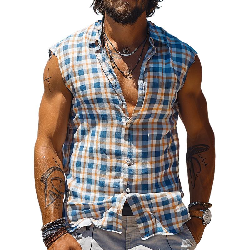 Ivan | Casual geruite mouwloze tank top