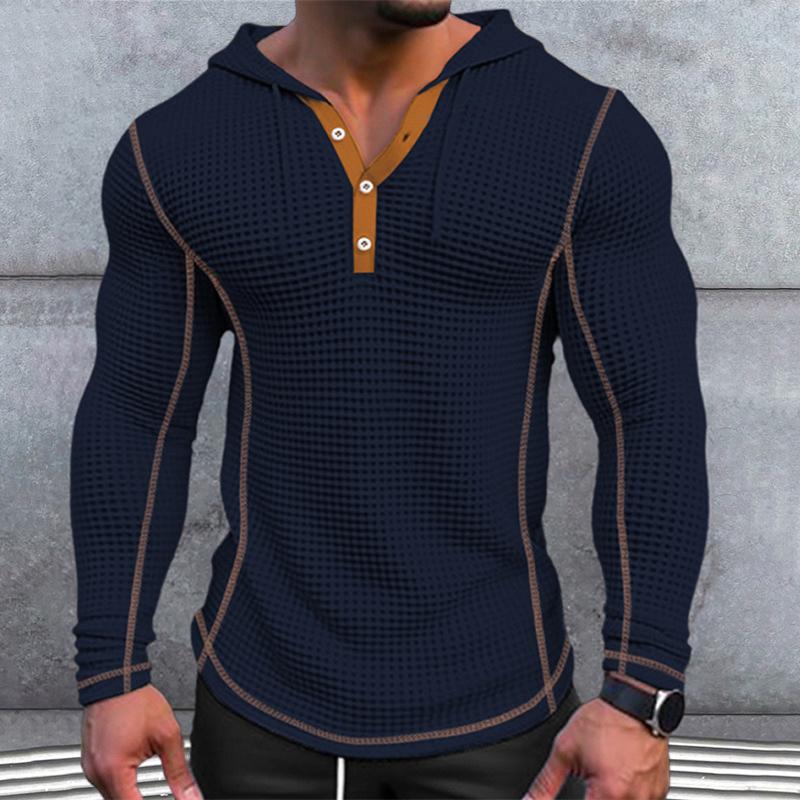 Hadrian | Heren hoodie van stevig wafelbreisel – Warme casual trui met lange mouwen