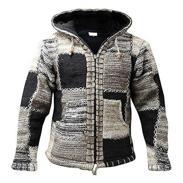 Yvaren | Patchwork hoodiejack voor heren met distressed look – Casual slim fit streetwear