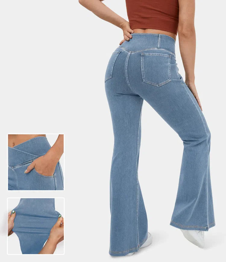 Devorah | Elegant High Waisted Flare Jeans for Women - Flattering Denim