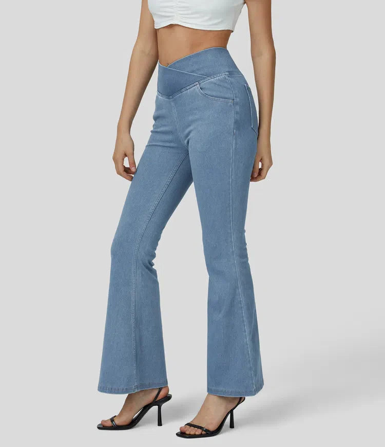 Devorah | Elegant High Waisted Flare Jeans for Women - Flattering Denim