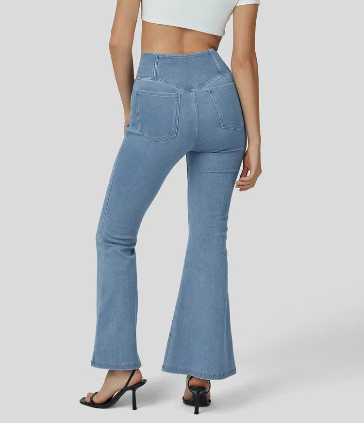 Devorah | Elegant High Waisted Flare Jeans for Women - Flattering Denim