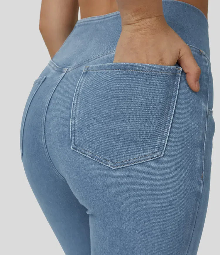 Devorah | Elegant High Waisted Flare Jeans for Women - Flattering Denim