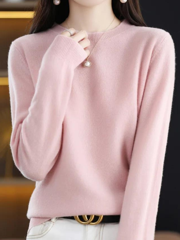 Sanne | Elegante merinowollen trui, zacht en ademend, lichtgewicht gebreide pullover