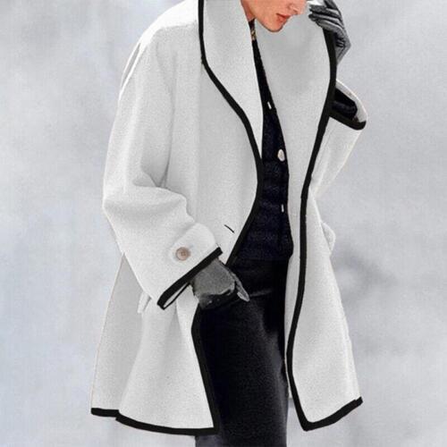 Luvin | Wollen damesjas – Stijlvolle lange winterjas, losse pasvorm, knoopsluiting, casual en elegant