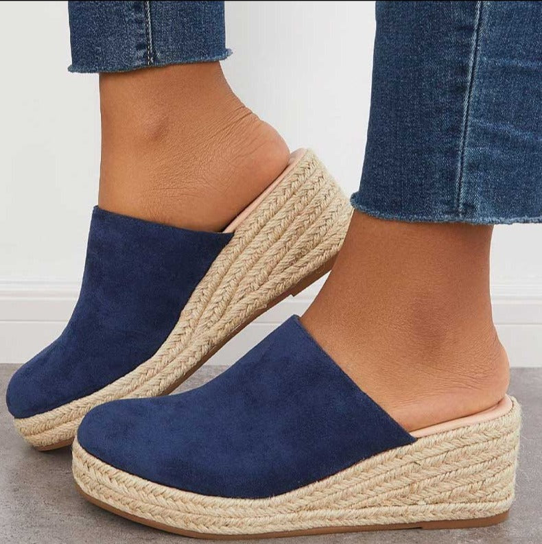 Helyria | Vrouwen Abaca Wedge Slip-On Sandalen - Orthopedische Ondersteuning