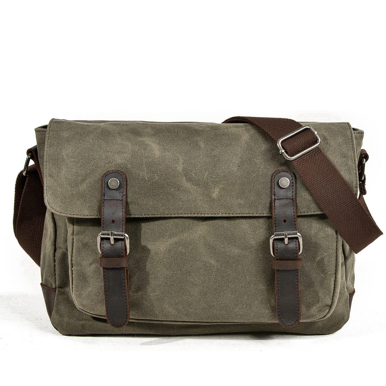 UrbanGear | Vintage Canvas Leren Heren Schoudertas - Grote Capaciteit