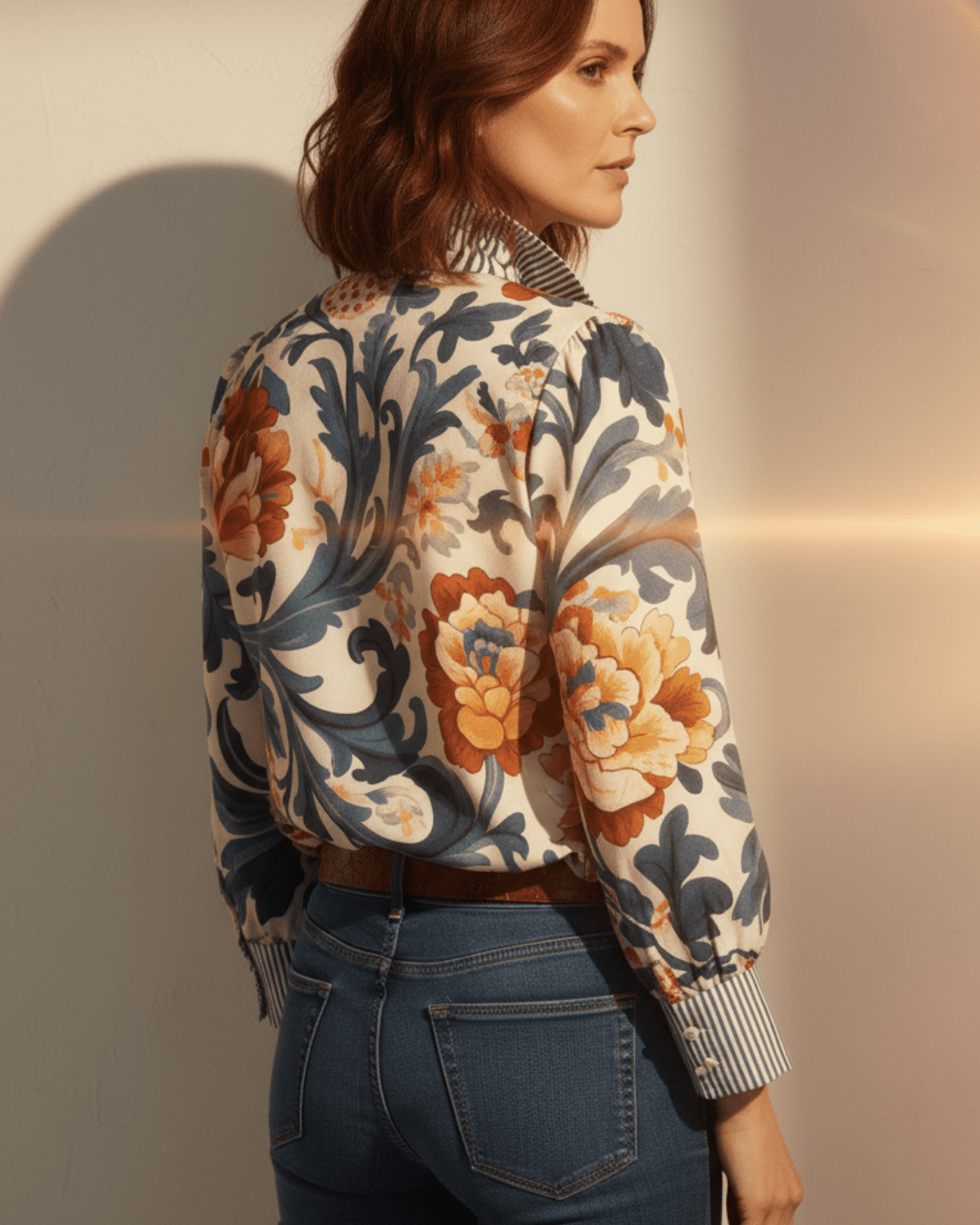 Fable | Retro bloemenprint shirt voor dames – Lichtgewicht met lange mouwen