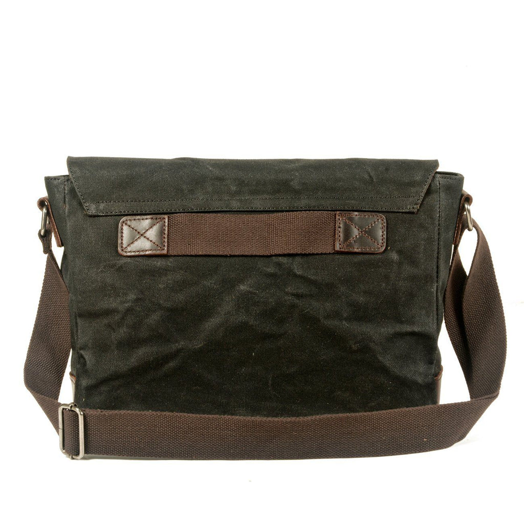 UrbanGear | Vintage Canvas Leren Heren Schoudertas - Grote Capaciteit