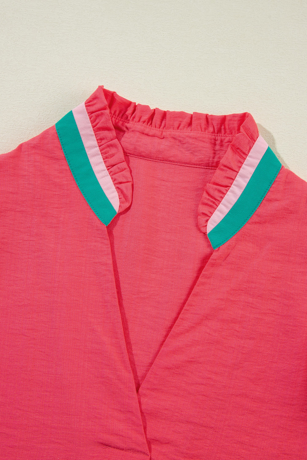 Maryanne | Kleurrijke V-hals Pofmouw Blouse
