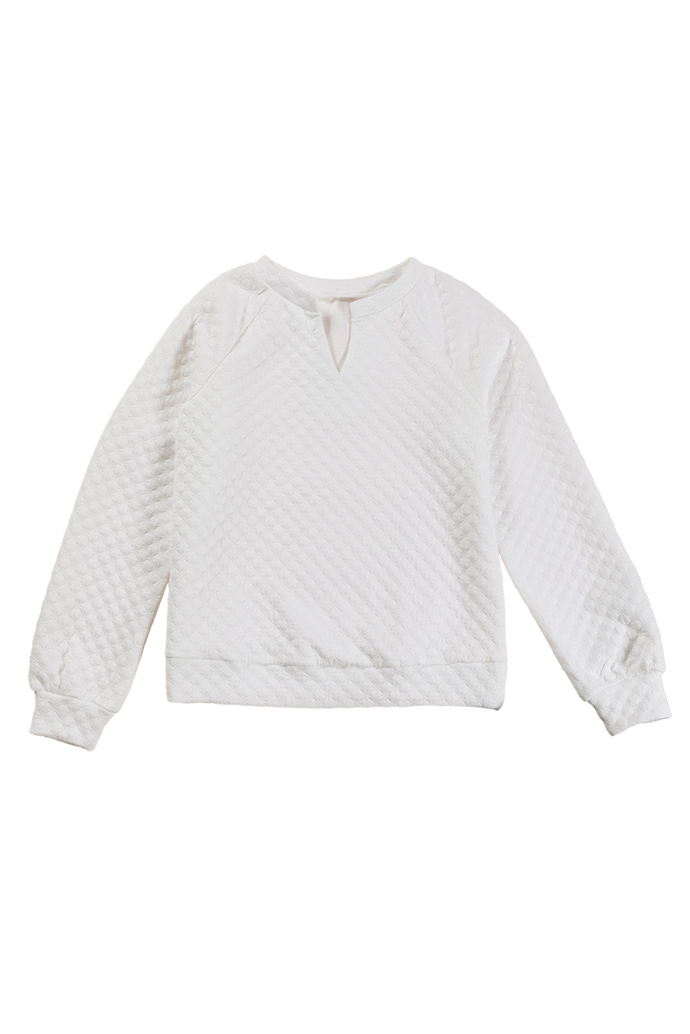 Estara | Damestop met gespleten hals en gewatteerde lange mouwen - Casual & Comfortabel