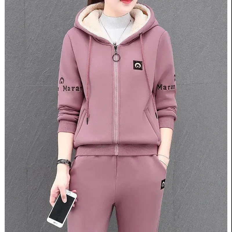 Lirina | 2-delige fleeceset voor dames – hoodie en broek, warme casual loungewear, winteroutfit