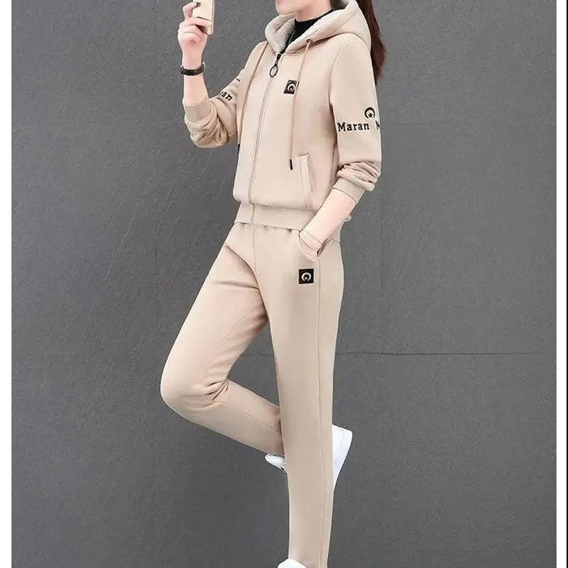 Lirina | 2-delige fleeceset voor dames – hoodie en broek, warme casual loungewear, winteroutfit