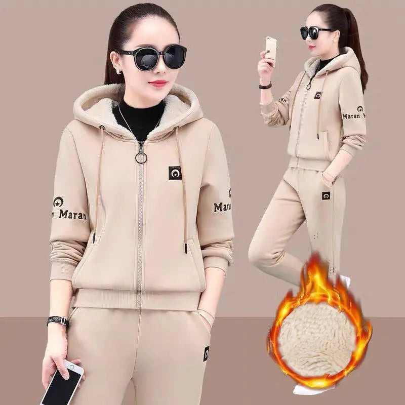 Lirina | 2-delige fleeceset voor dames – hoodie en broek, warme casual loungewear, winteroutfit