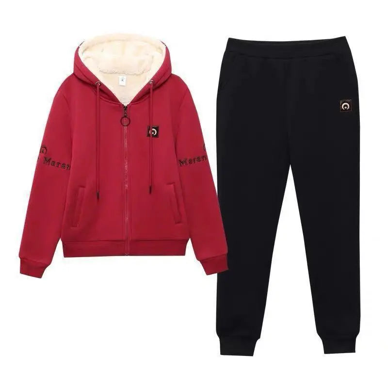 Lirina | 2-delige fleeceset voor dames – hoodie en broek, warme casual loungewear, winteroutfit