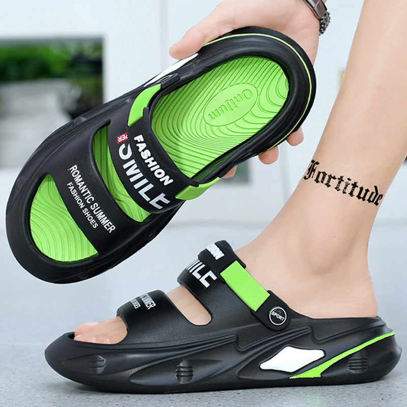 Arvion | Kleurblok slippers voor heren – trendy streetstyle instapsandalen