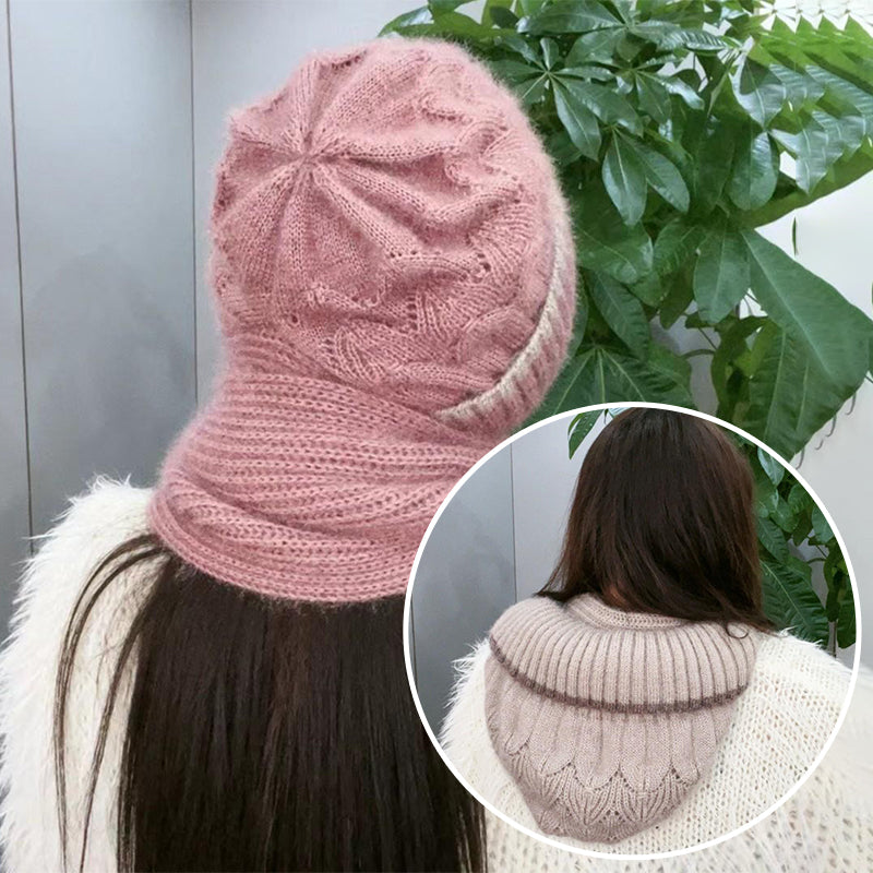 CozyBreeze | Winddichte muts met sjaal voor dames – Warme gebreide wintermuts met oorbescherming